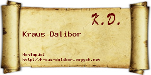 Kraus Dalibor névjegykártya